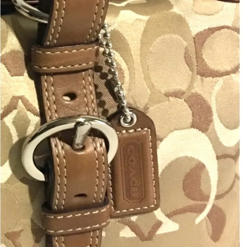 Coach CC jacquard print canvas satchel handbag